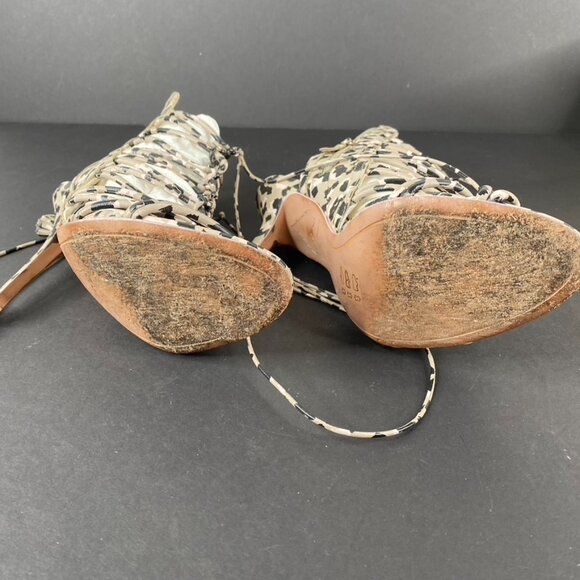 Sophia Webster Lacey Sketch Camo Strappy Heels Size 39M - Picture 7 of 12